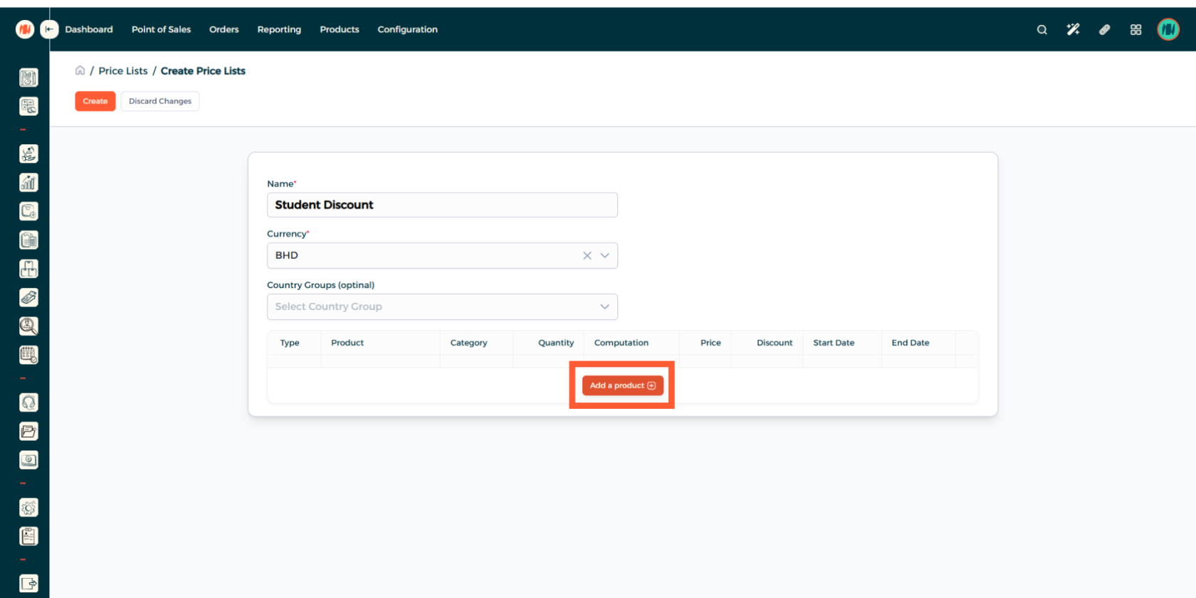 Step 6 - New POS Session