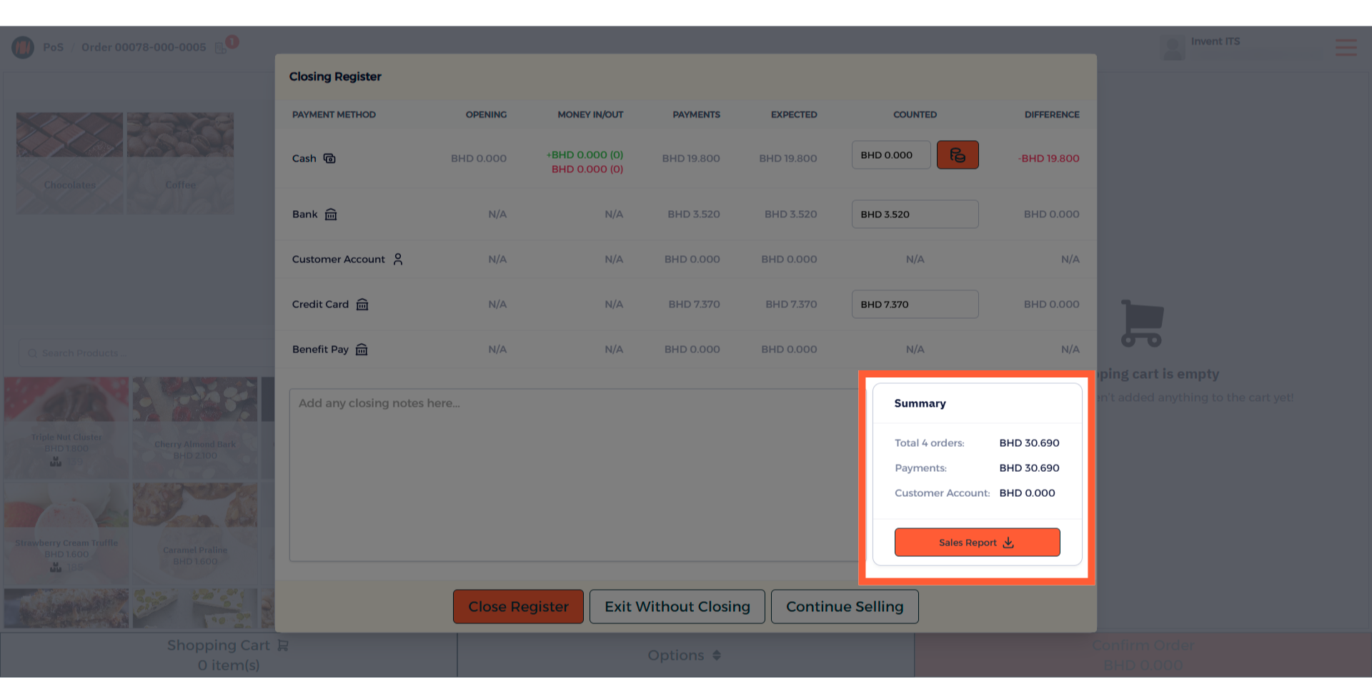 Step 9 -  POS Reports
